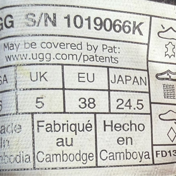 UGG Tasman Black Suede Clogs with Patterned Trim - Picture 10 of 10